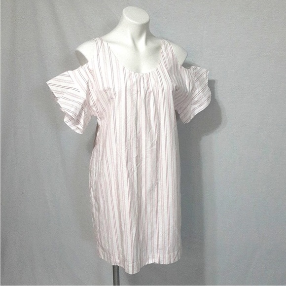 Madewell Rose Stripe Cold-Shoulder Dress Small *EUC* - Picture 5 of 8